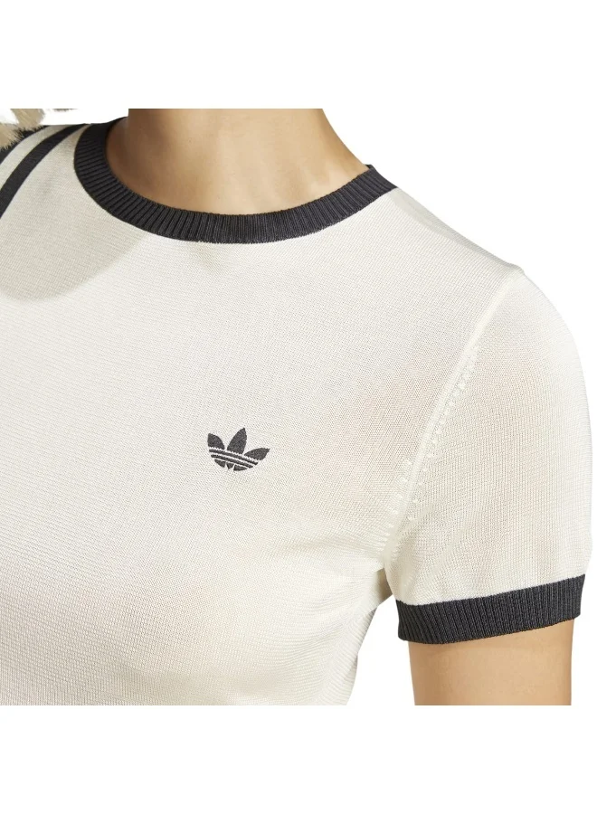 Adidas KNITTED 3S TEE White Originals Women T-SHIRTS