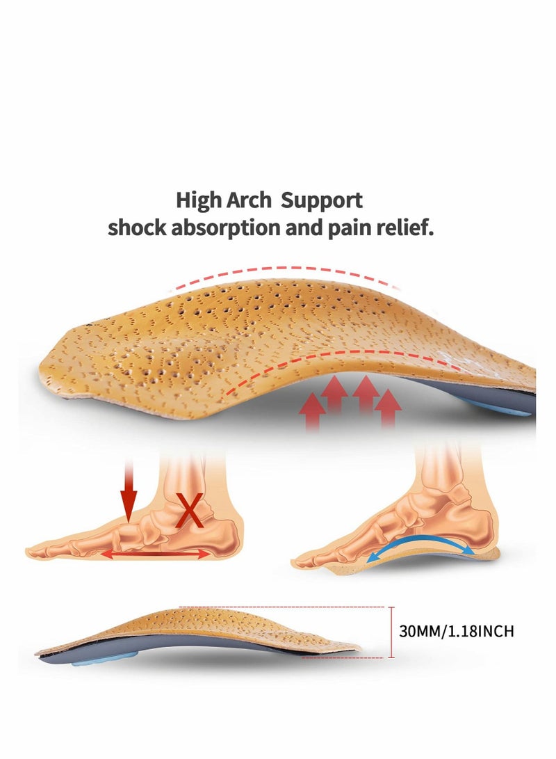 Excefore Plantar Fasciitis Arch Support Insoles with Metatarsal Pad Heel Cushion, 3/4 Length Shoe Inserts for Men and Women, Orthotic Inserts, Flat Feet Heel Spur Pain Relief Shoe Inserts  - Image 2