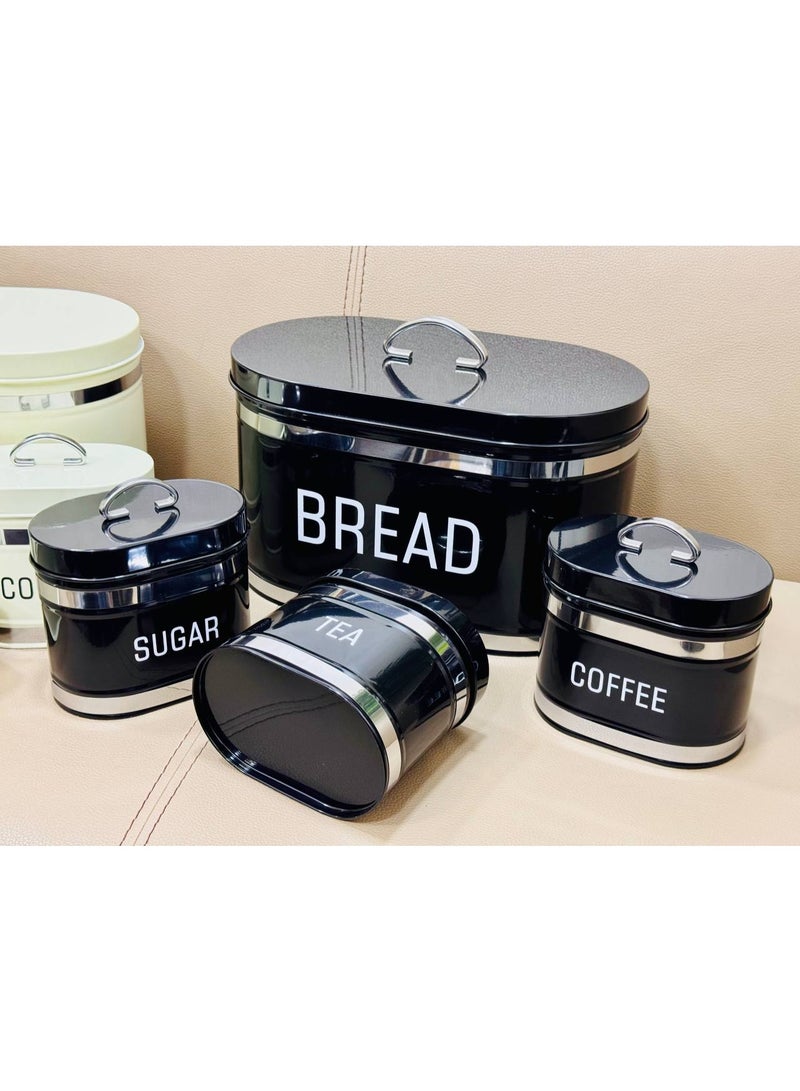 A coffee corner set with a bread rack, practical and stylish for organizing your coffee, tea, sugar and daily bread in an organized way.