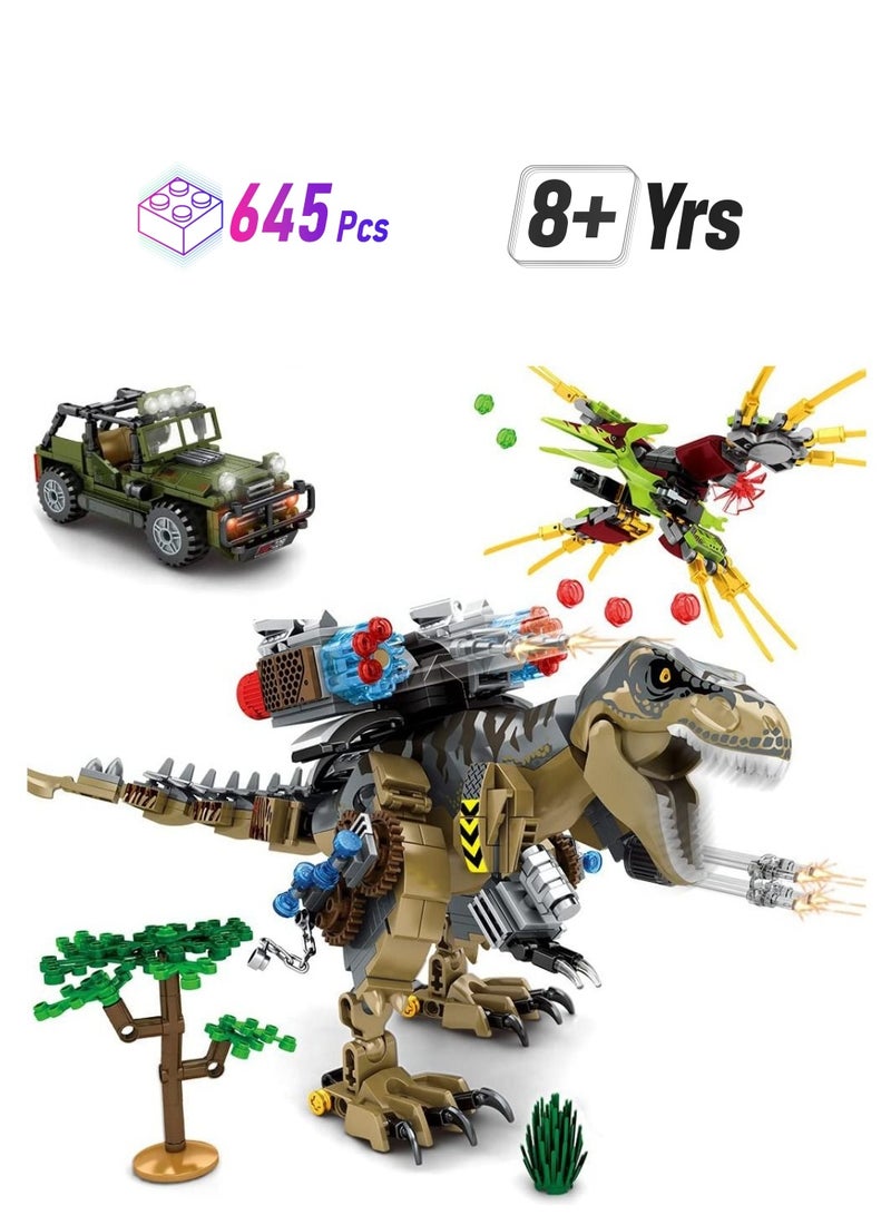 واي آند دي Dinosaurs Building Blocks Set 645 Pcs Dinosaur for Boys Age 8 9 10 11 12 13 14 Years Toys Kit Park World, Birthday Gifts and Girls - Image 1
