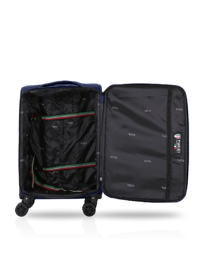 TUCCI مجموعة حقائب سفر فولو القابلة للتمدد بمقبض تلسكوبي مكونة من 3 قطع باللون الأزرق الداكن 40 × 25 × 70 سم T0360-3 - Image 5