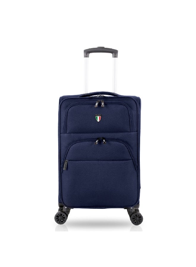 TUCCI مجموعة حقائب سفر فولو القابلة للتمدد بمقبض تلسكوبي مكونة من 3 قطع باللون الأزرق الداكن 40 × 25 × 70 سم T0360-3 - Image 2