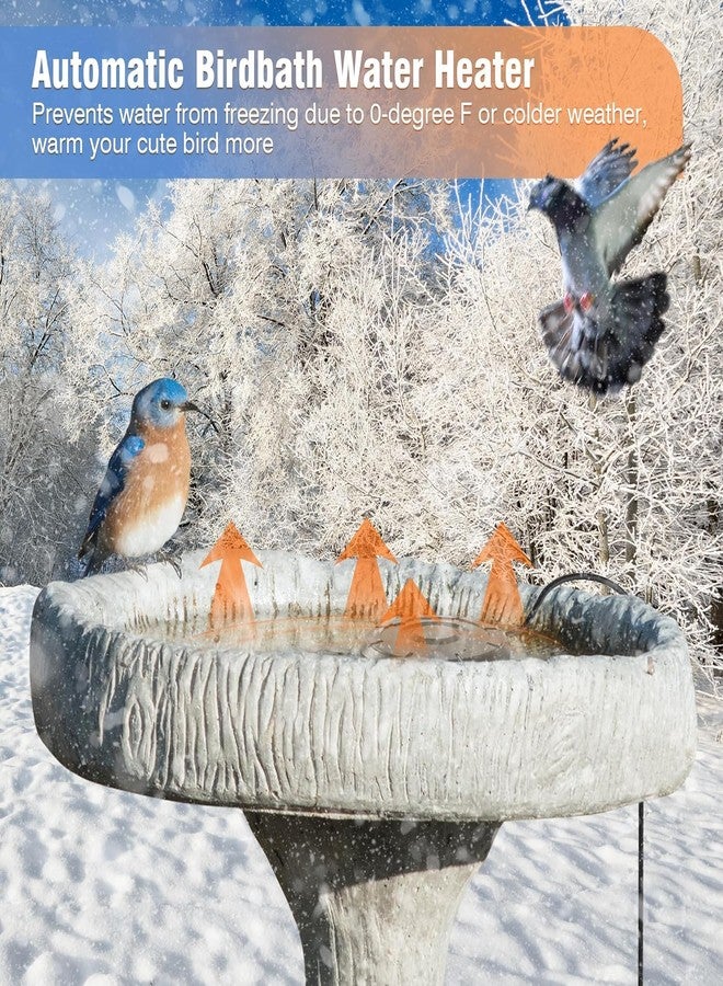 XpenGeny Bird Bath Heater for Outdoors in Winter, Birdbath Water Heater 120 W Pond De-Icer, Bird Bath Deicer Full-Covered Aluminum, Birdbath Heater Thermostatcally Controlled Auto Shut Off for Winter - Image 2