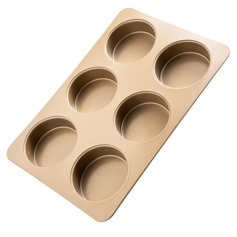 Yomvzake Hamburger Bun Pan Deep Dish Cookie Pan, Nonstick Hamburger Bread Forms 4 Inch Cake Pan Mini Round Disc Pan for Baking Burger Buns English Muffin Whoopie Pies Muffin Top - Image 1
