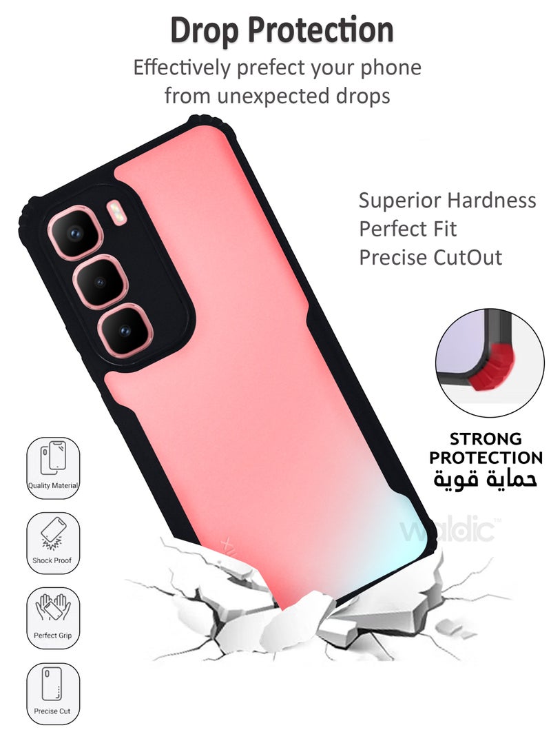 ولديك جراب فاخر لهاتف Infinix Hot 60 Pro Plus | غطاء سيليكون فاخر مصمم خصيصًا لهاتف Infinix Hot 60 Pro Plus | جراب Infinix Hot 60 Pro Plus، غطاء خلفي رفيع واقٍ لحماية الكاميرا والسقوط لهاتف Infinix Hot 60 Pro Plus - شفاف/أسود - Image 3