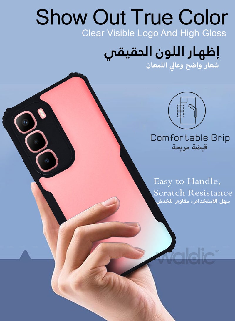 ولديك جراب فاخر لهاتف Infinix Hot 60 Pro Plus | غطاء سيليكون فاخر مصمم خصيصًا لهاتف Infinix Hot 60 Pro Plus | جراب Infinix Hot 60 Pro Plus، غطاء خلفي رفيع واقٍ لحماية الكاميرا والسقوط لهاتف Infinix Hot 60 Pro Plus - شفاف/أسود - Image 4