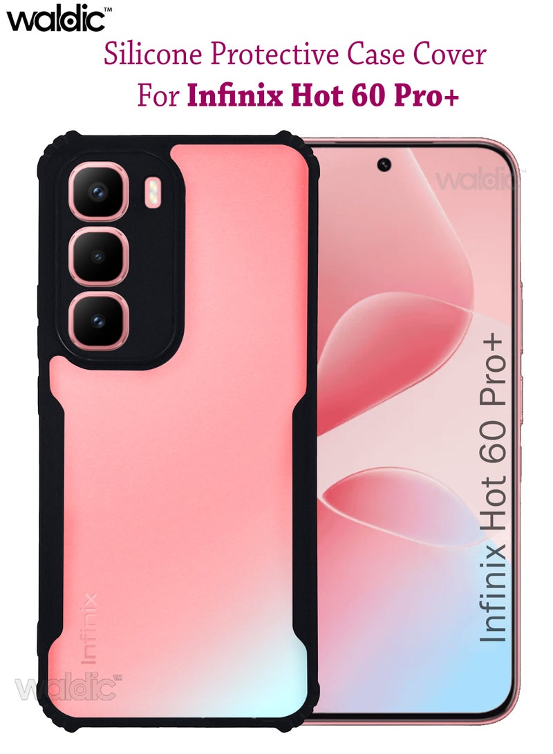 ولديك جراب فاخر لهاتف Infinix Hot 60 Pro Plus | غطاء سيليكون فاخر مصمم خصيصًا لهاتف Infinix Hot 60 Pro Plus | جراب Infinix Hot 60 Pro Plus، غطاء خلفي رفيع واقٍ لحماية الكاميرا والسقوط لهاتف Infinix Hot 60 Pro Plus - شفاف/أسود - Image 1