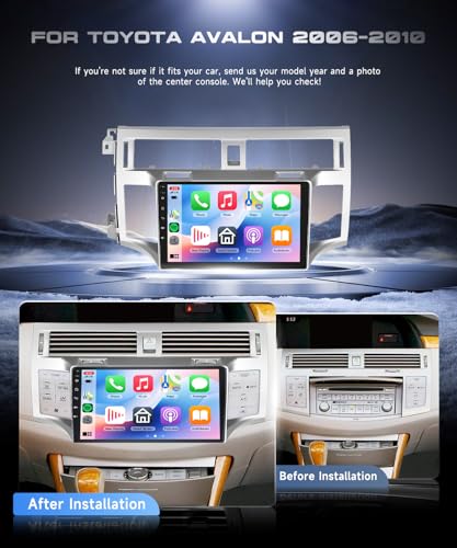 VECHTEL 4G64G for Toyota Avalon 20062010 Car Radio Wireless Carplay Android Auto Android 15 Touch Screen Car Stereo Bluetooth GPS Navi WiFi SWC HD Backup Camera - Image 3