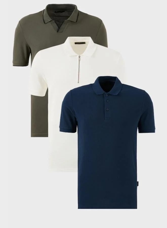 Buratti  Buratti Cotton Regular Fit 3-Pack Polo Collar T-Shirt Men's Polo Collar T-Shirt 59029641527S3 for Men | Best Price UAE