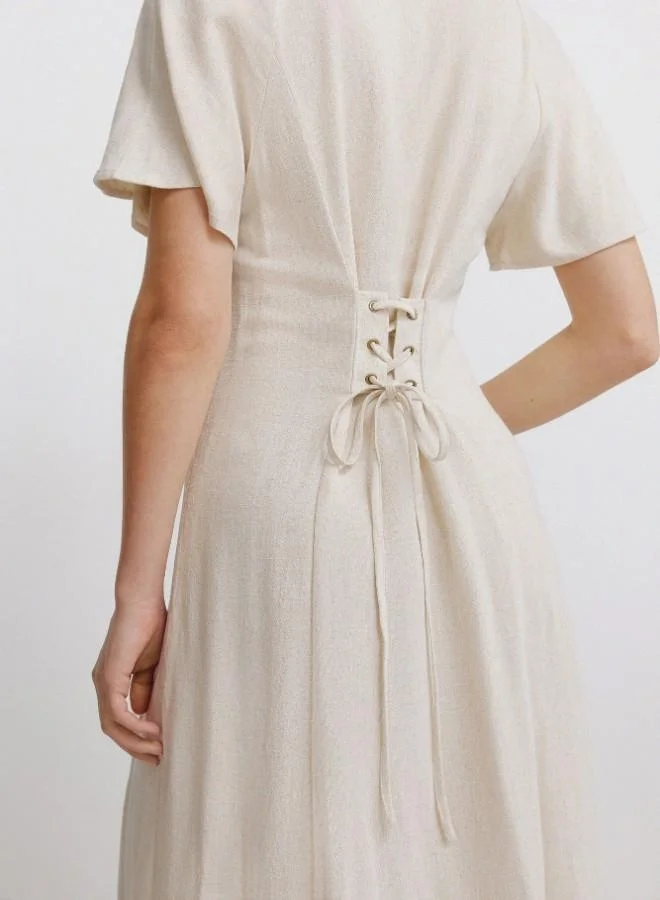 Springfield  Crossed back midi dress for Women | Best Price UAE