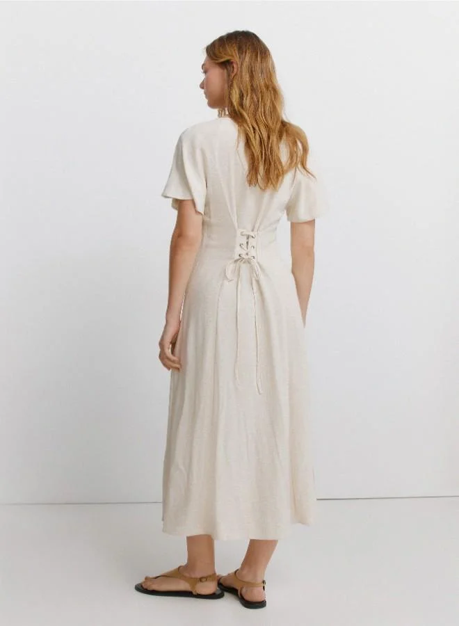 Springfield  Crossed back midi dress for Women | Best Price UAE