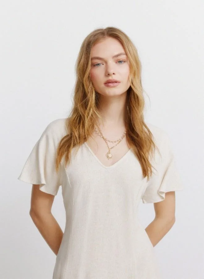 Springfield  Crossed back midi dress for Women | Best Price UAE