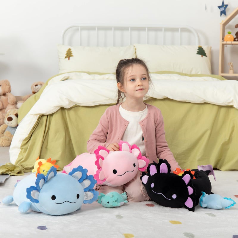 MaoGoLan 4Pcs Giant Axolotl Plush with 3 Babies Inside-23.5 "" Large Ultra Soft Axolotl Stuffed Animals Throw Pillow-Squishy Plush Collection Gift for Axolotl Lover Kids Teens - Image 5