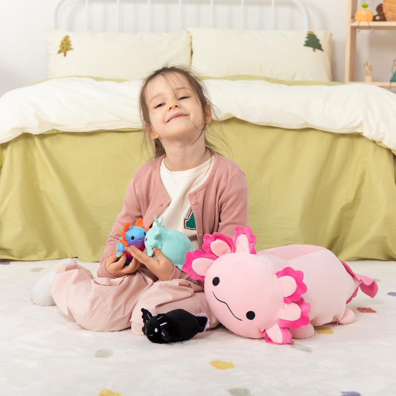 MaoGoLan 4Pcs Giant Axolotl Plush with 3 Babies Inside-23.5 "" Large Ultra Soft Axolotl Stuffed Animals Throw Pillow-Squishy Plush Collection Gift for Axolotl Lover Kids Teens - Image 3