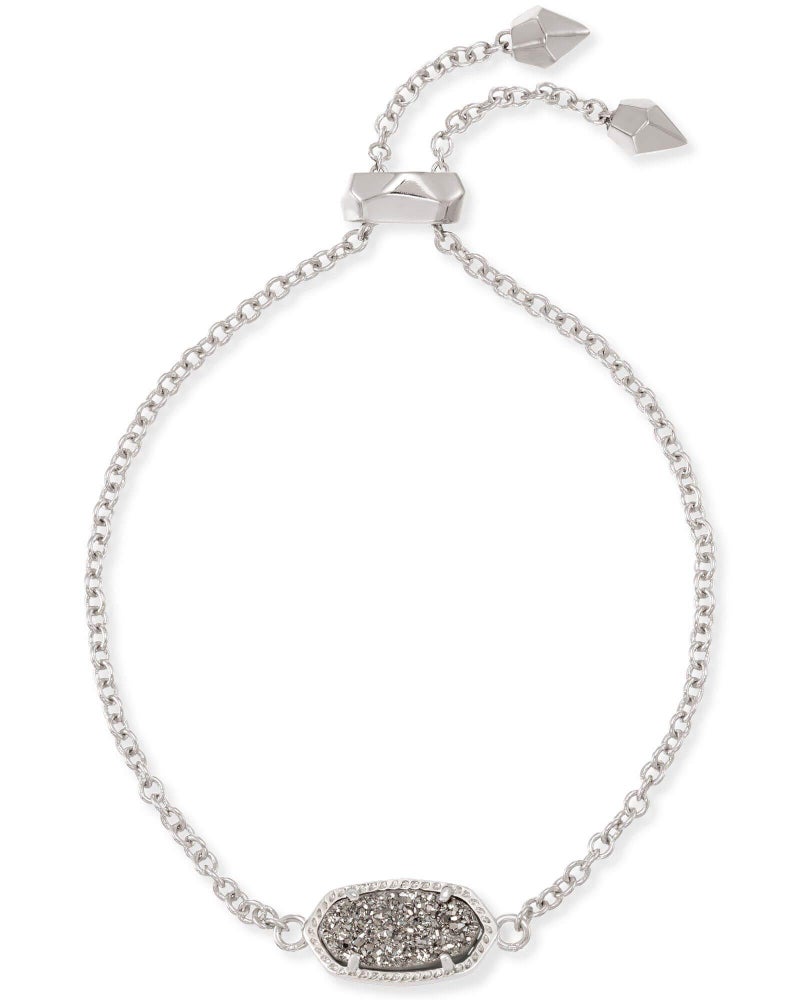 Kendra Scott Elaina Adjustable Chain Bracelet for Women, Fashion Jewelry, Rhodium-Plated, Platinum Drusy - Image 1