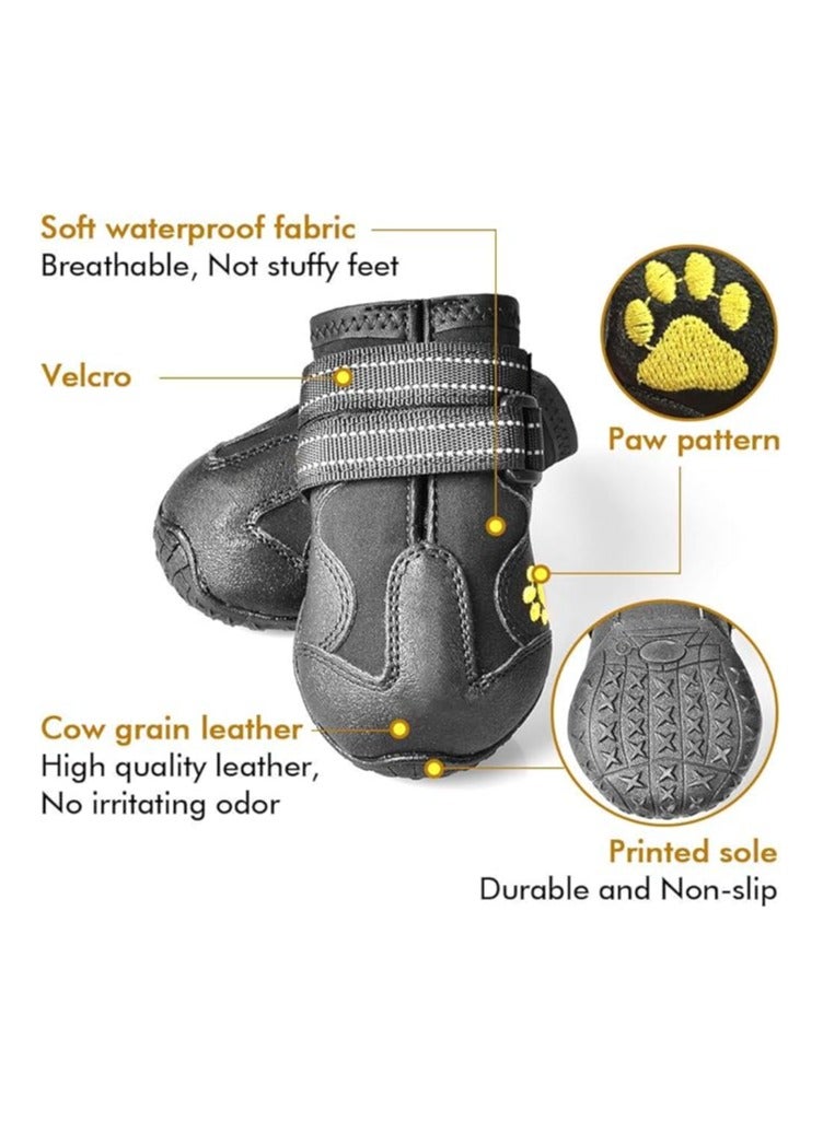 erorex Dog Boots,Waterproof Dog Shoes,Dog Booties with Reflective Velcro Rugged Anti-Slip Sole and Skid-Proof,Outdoor Dog Shoes for Medium to Large Dogs 4Ps-Size6 - Image 4