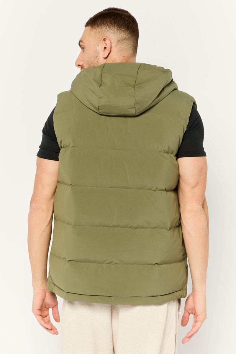 Adidas Men Sportswear Fit Sleeveless Outdoor Vest Jacket, Olive - Image 3