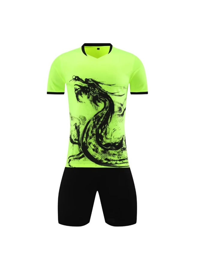Summer New Children's Short-Sleeved Football Jersey Sports Suit Competition Team Wear with Printing