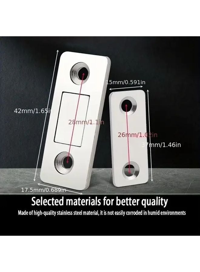 6 Pack Silvery Magnetic Cabinet Catches Strong Hold For Doors Drawers Easy Installation - Image 3