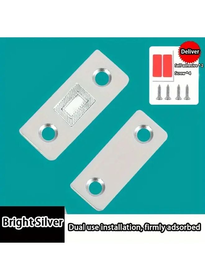 6 Pack Silvery Magnetic Cabinet Catches Strong Hold For Doors Drawers Easy Installation - Image 1