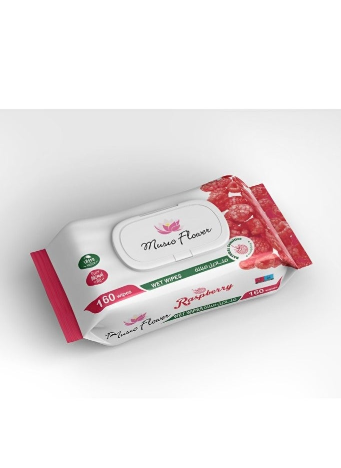 Music Flower Raspberry scented wet wipes  160 Wipes 