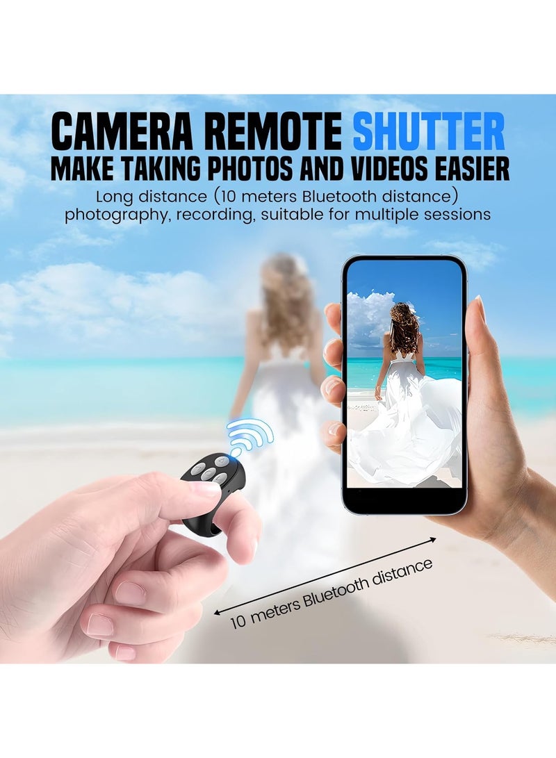 Wireless Bluetooth Remote Control, 2025 New Remote Control Page Turner Bluetooth Scroller Ring, Short Video and Music Camera Shutter Remote Controller Scrolling Ring (Black) - Image 3