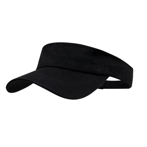 ANDICEQY Sport Sun Visor Hats Adjustable Empty Top Baseball Cap Cotton Ball Caps for Women and Men (Dark Black) - Image 1