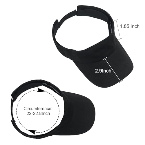 ANDICEQY Sport Sun Visor Hats Adjustable Empty Top Baseball Cap Cotton Ball Caps for Women and Men (Dark Black) - Image 2
