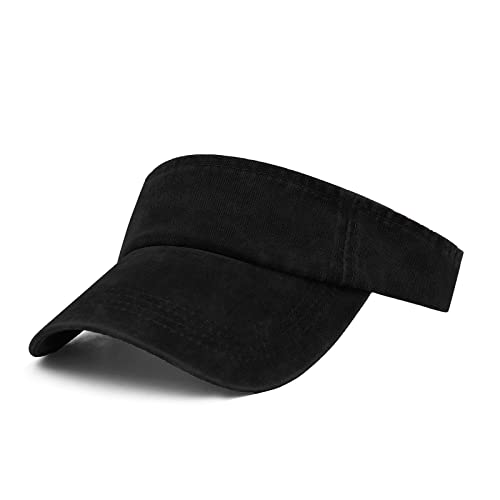 ANDICEQY Sport Sun Visor Hats Adjustable Empty Top Baseball Cap Cotton Ball Caps for Women and Men (Dark Black) - Image 3