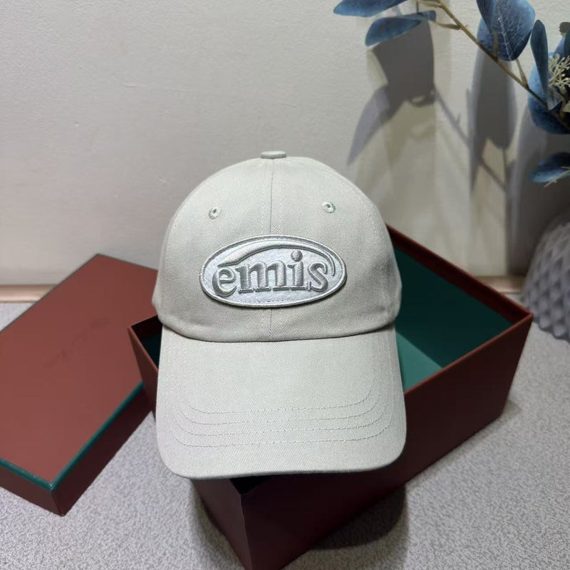 Emis 2026 Korean Trendy Hat with Embroidered Patch Baseball Cap for Men and Women, Washed Vintage Style - Image 1