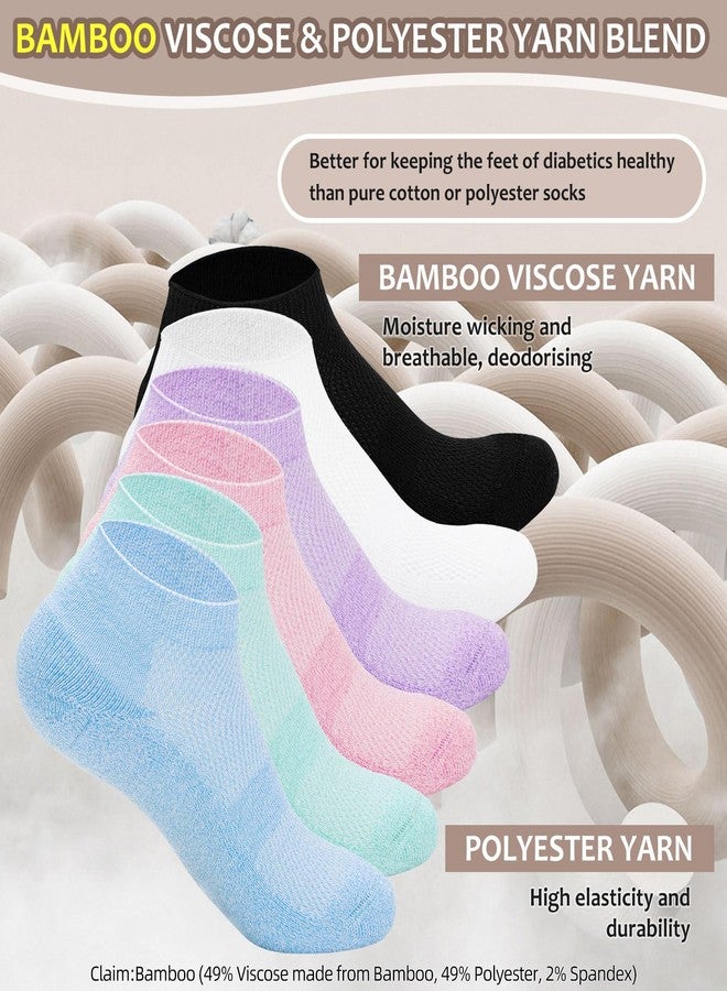 Revosoxs Diabetic Socks for Men Women,5 Pairs No Binding Low Cut Wide Seamless Socks for Women Men Size 7-9 9-11(Pure-Medium) - Image 4