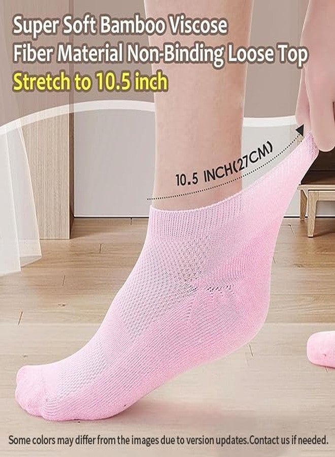 Revosoxs Diabetic Socks for Men Women,5 Pairs No Binding Low Cut Wide Seamless Socks for Women Men Size 7-9 9-11(Pure-Medium) - Image 2
