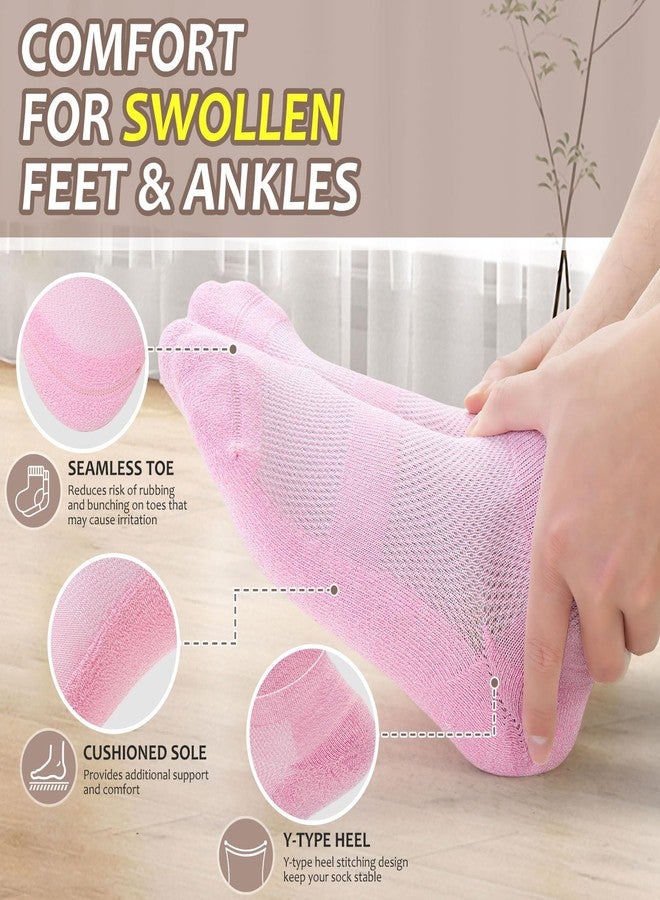 Revosoxs Diabetic Socks for Men Women,5 Pairs No Binding Low Cut Wide Seamless Socks for Women Men Size 7-9 9-11(Pure-Medium) - Image 3