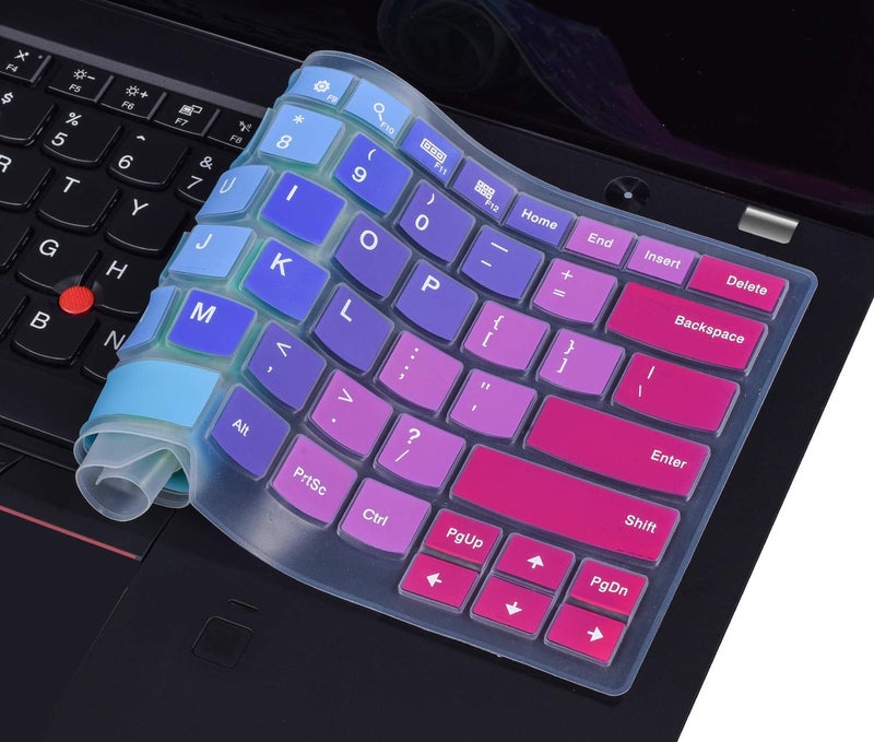 CaseBuy Keyboard Cover for for 14" Lenovo Thinkpad T14 Gen 2, E14 Gen 4/3/2, T14s Gen 2/1, L14 Gen 2, Thinkpad T490 T495 T480 T480S T470 T460(S) T460p, X1 Carbon 5th/6th/7th(2019-2017) -Rainbow - Image 5
