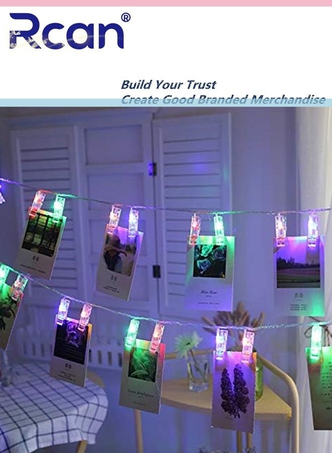 Rcan 40 LED Photo Clip Copper String Lights Twinkle Starry Lights Battery Powered Hang Pictures Cards Bedroom Wall Decorations for Home Bedroom Wall Party Wedding Decor - Image 5