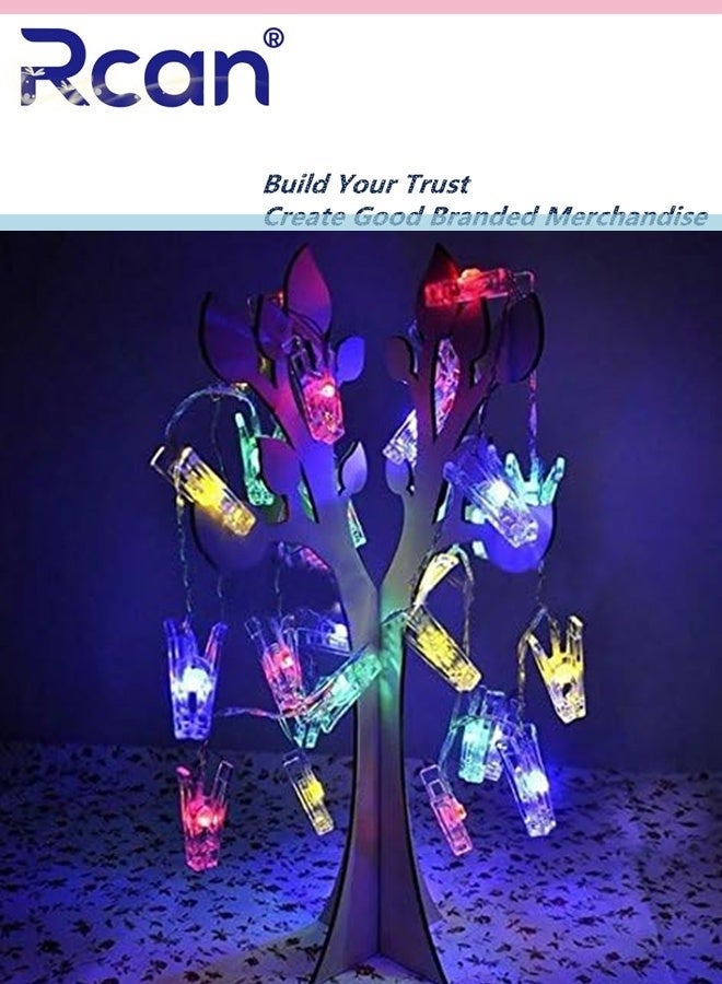 Rcan 40 LED Photo Clip Copper String Lights Twinkle Starry Lights Battery Powered Hang Pictures Cards Bedroom Wall Decorations for Home Bedroom Wall Party Wedding Decor - Image 4