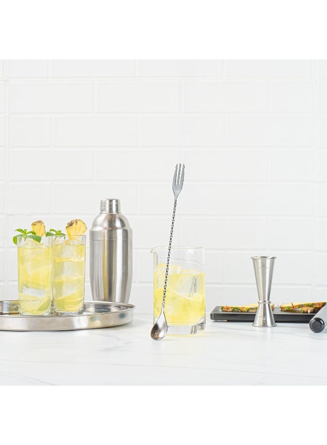 Restaurantware أداة مطاعم - ملعقة بار بطول 12 بوصة، ملعقة تحريك كوكتيل برأس شوكة - ملعقة خلط كوكتيل من الفولاذ المقاوم للصدأ مطلية باللون الأسود، للتحريك والخلط للمحترفين - Image 4