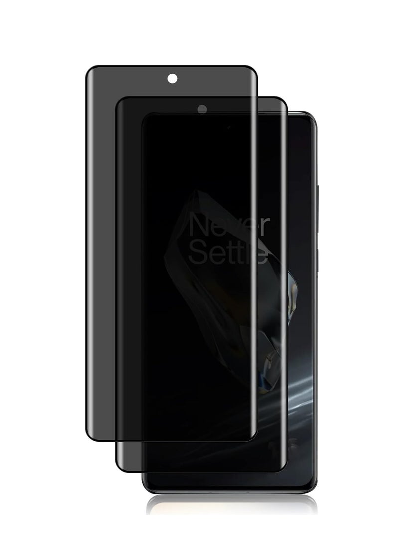 BORTONY - OnePlus 12 Privacy Screen Protector 9H Hardness  Anti-Spy Tempered Protective Glass 2-Pack Anti-Scratch Black Edge Privacy Screen protector for OnePlus 12 5G - Image 1