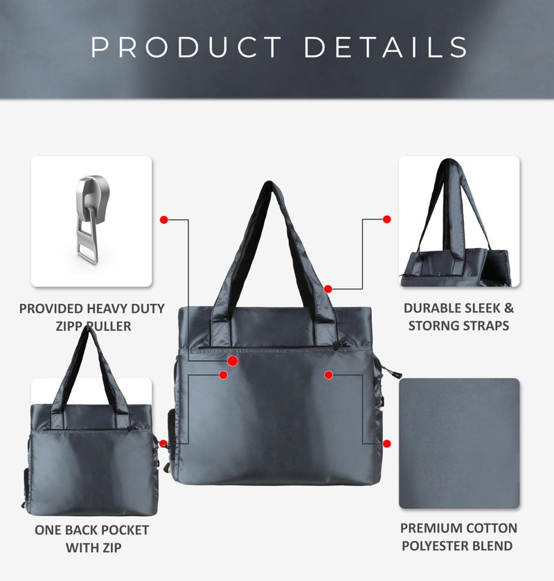 addixon Medium 10L Shoulder Bags for Women with umbrella pocket, Stylish Made of Lightweight Polyester Handbags for Daily Use (Silver Grey) - Image 5