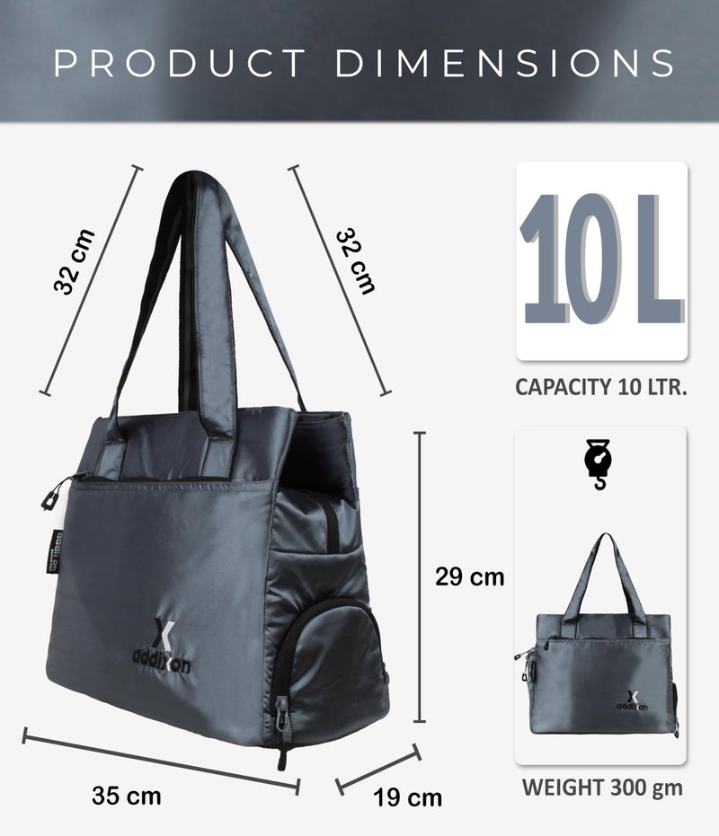 addixon Medium 10L Shoulder Bags for Women with umbrella pocket, Stylish Made of Lightweight Polyester Handbags for Daily Use (Silver Grey) - Image 3