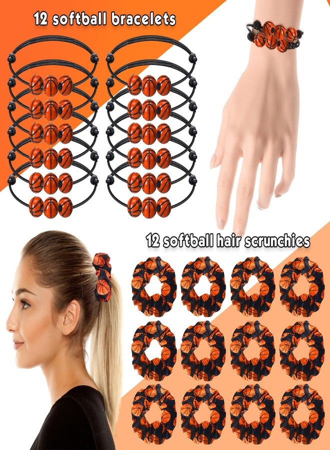 Singhoow 48 Pcs Basketball Party Favors Gifts for Teen Girls Basketball Makeup Bag for Girls Lipstick Holder Keychain Scrunchie Charm Bracelet Women Team Party Decor Supplies - Image 4