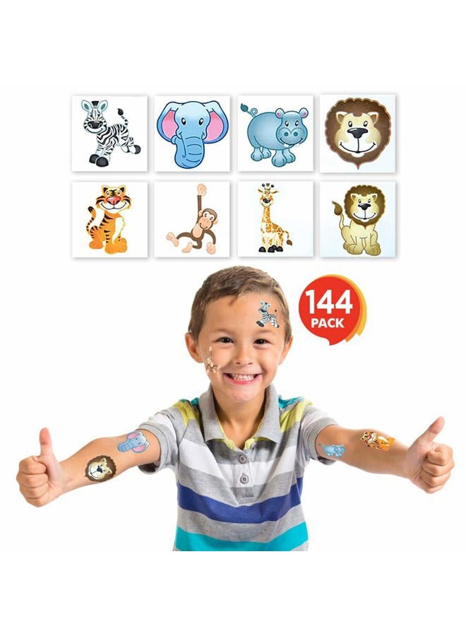 ArtCreativity Zoo Animal Temporary Tattoos for Kids - Bulk Pack of 144 Tattoos in Assorted Designs, Non-Toxic 2 Inch Tats, Birthday Party Favors, Goodie Bag Fillers, Non-Candy Halloween Treats - Image 5