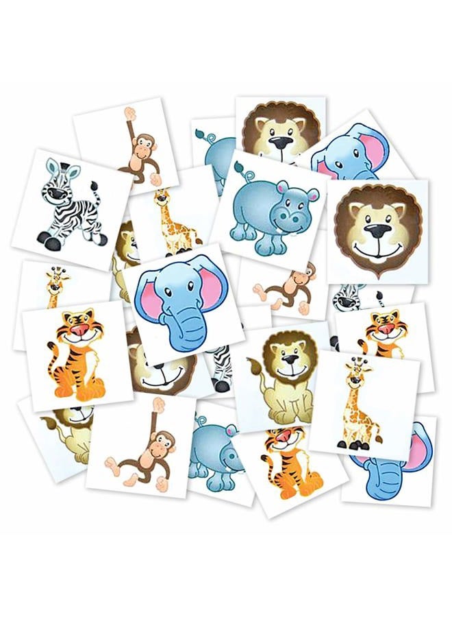 ArtCreativity Zoo Animal Temporary Tattoos for Kids - Bulk Pack of 144 Tattoos in Assorted Designs, Non-Toxic 2 Inch Tats, Birthday Party Favors, Goodie Bag Fillers, Non-Candy Halloween Treats - Image 1