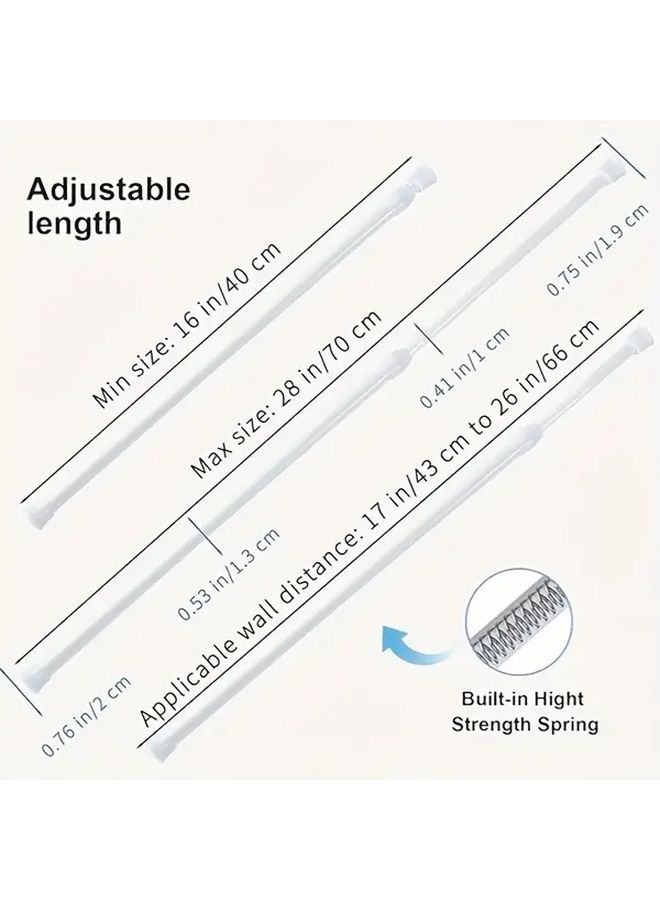 2pcs Ruyi Poles 15.75-27.56inch Rustproof No Fade Deep Dive Shower Curtain Set - Image 2