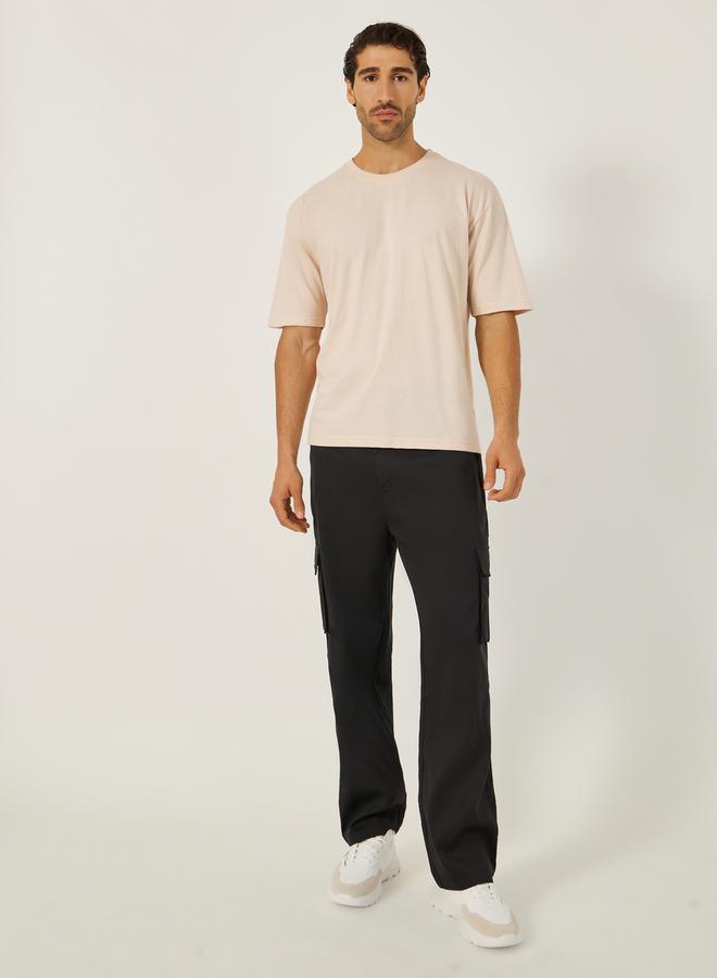 Slogan Back Print Short Sleeve Oversized T-Shirt