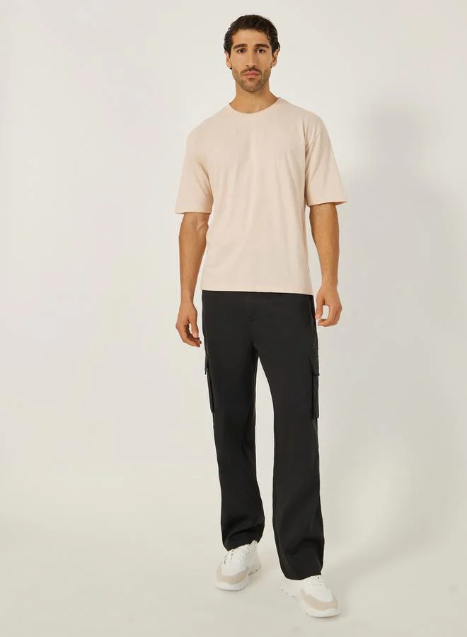 Styli Slogan Back Print Short Sleeve Oversized T-Shirt