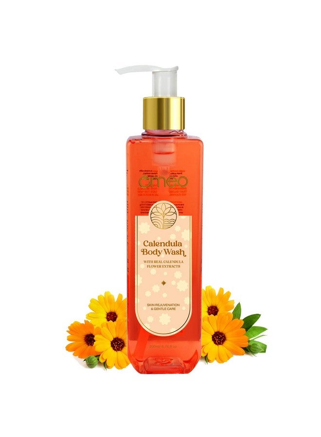 Omeo Calendula Body Wash Shower Gel for Women and Men- Gentle & Soothing Herbal Cleanser with Calendula Extract | Paraben & Sulfate-Free, pH Balanced, 200ml | Pump Bottle - Image 1