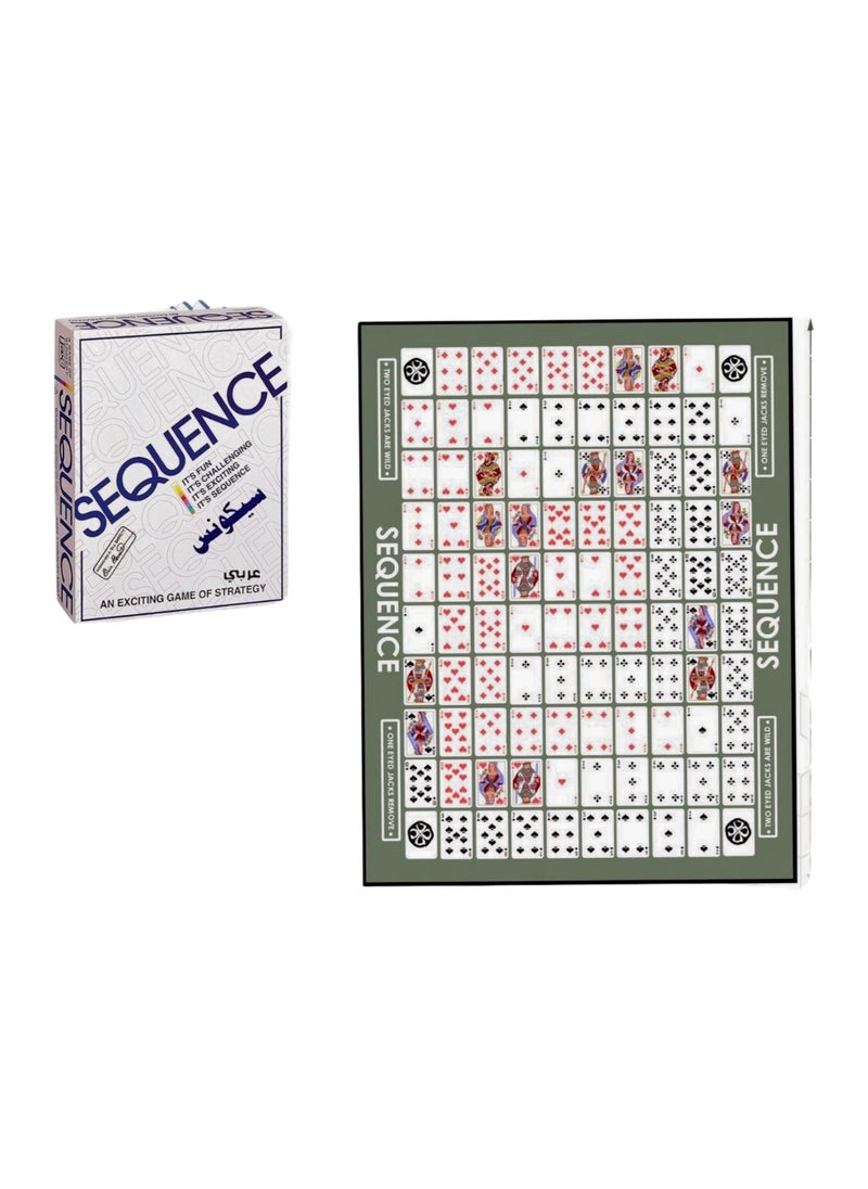 SEQUENCE Family Game Sequence Strategy Foldable Board Card Game 
