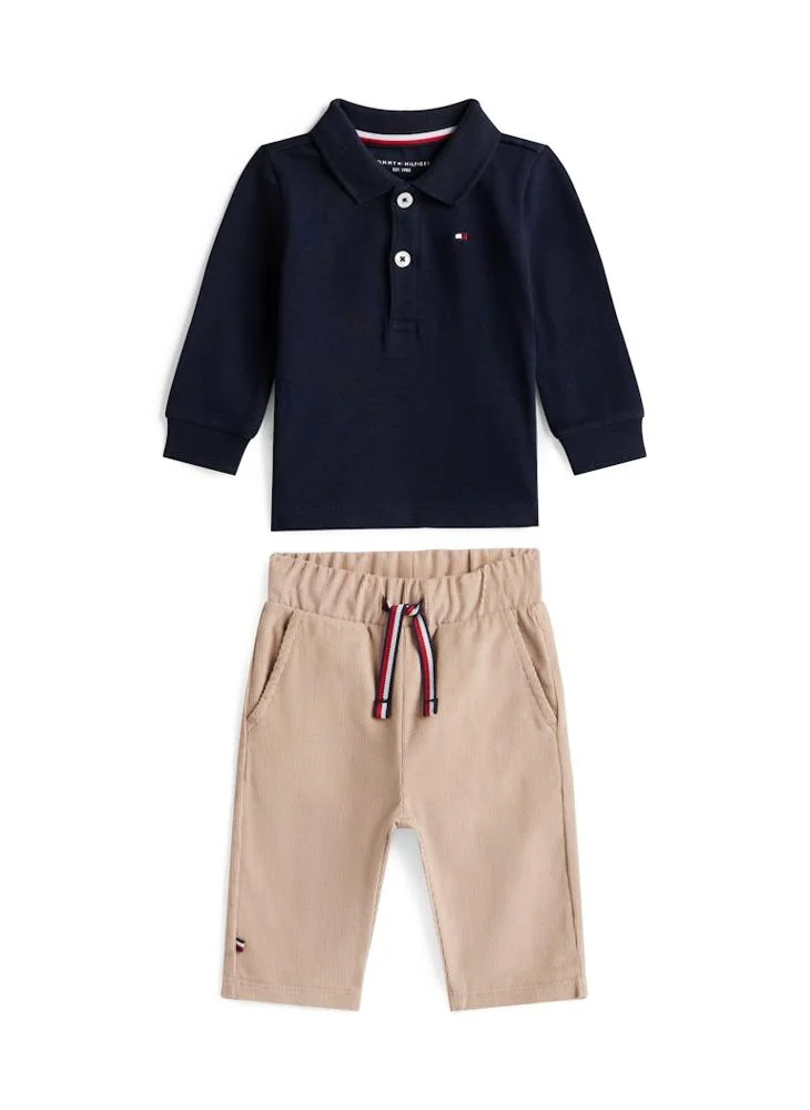 تومي هيلفيغر طقم هدايا بولو وبنطلون كورد للأطفال