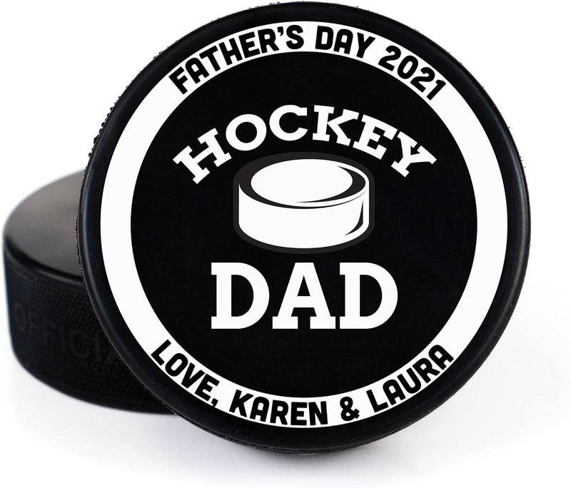 Buffalo Bottle Craft Father's Day Hockey Puck Gift- Best Dad Printed Gift Personalized Puck Official Size - Image 1